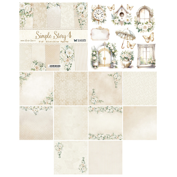 Scrapbooking Papier Set 20x20 cm - Scrapandme -  Simple Story 4