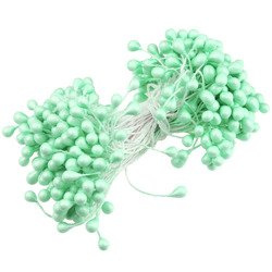 160 AQUA GREEN DOUBLE HEAD PEARL STAMENS