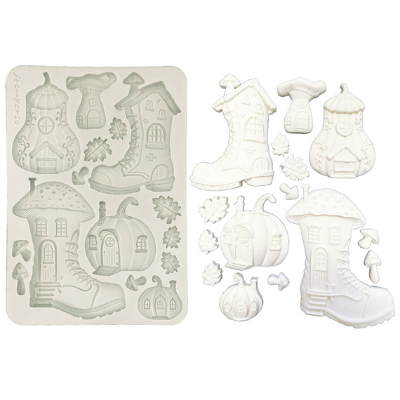Silicone mold - Whispering Woods shoes, houses - Stamperia