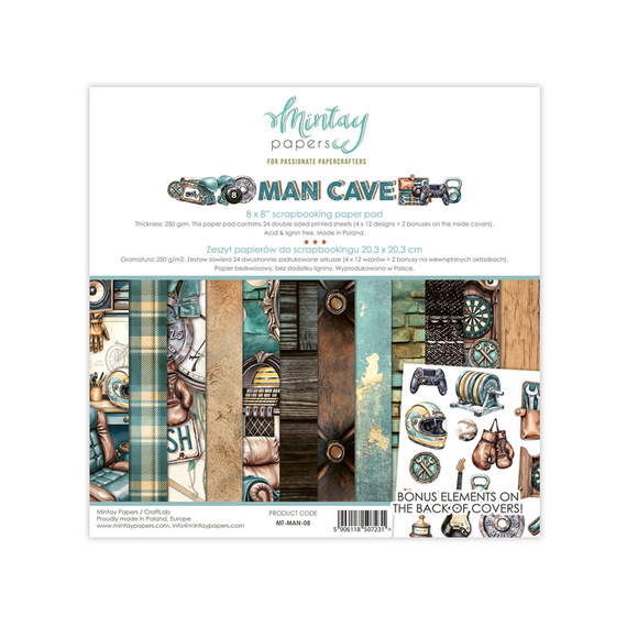 Set of scrapbooking papers 20x20 - Mintay - Man Cave
