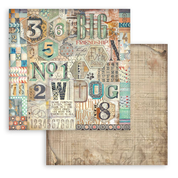 Set of scrapbooking papers 30x30 - Furry Friends backgrounds - Stamperia