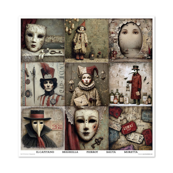Set of scrapbooking papers 30x30 - Carnival - Masquerade - Itd Collection