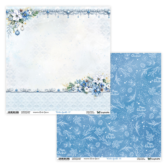 Set of 30x30 scrapbooking papers - ScrapAndMe - Winter Sparkle