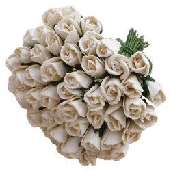 50 IVORY MULBERRY PAPER ROSEBUDS 6mm