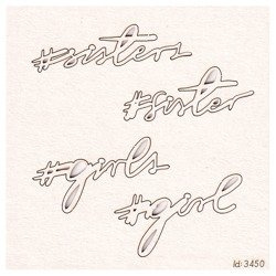 Chipboard Brush art script - Lettering #sisters (4 pcs)