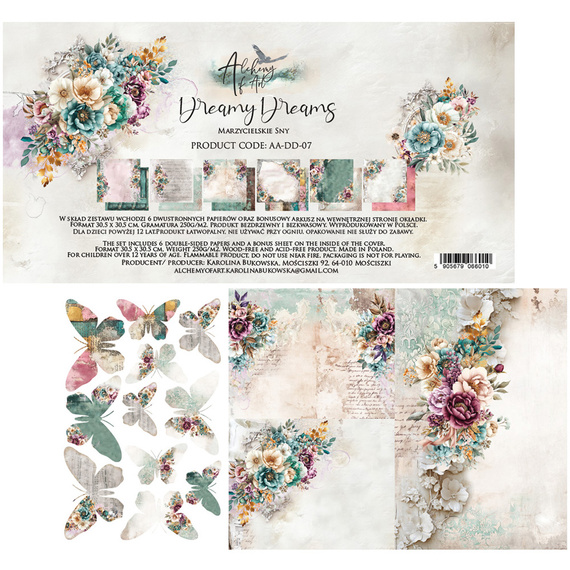 Set of 30x30 scrapbooking papers - Alchemy of Art - Dreamy Dreams