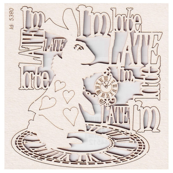 Chipboard - I'm late - Alice in Wonderland 