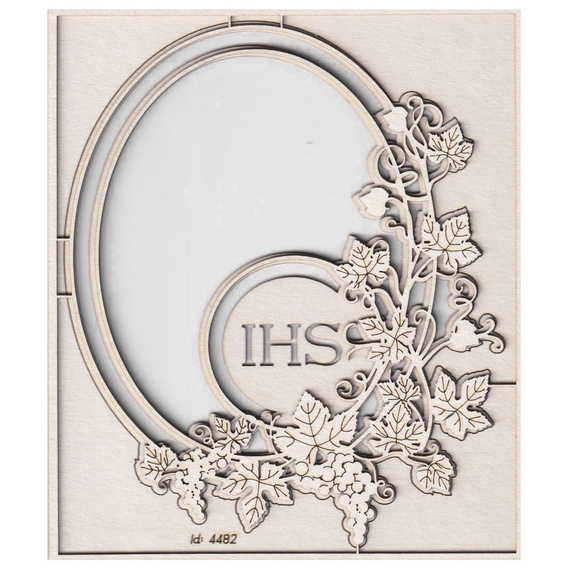 Chipboard - Grapevine - oval frame with host - 2- layers