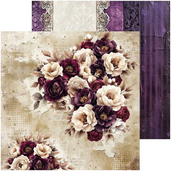 Set of scrapbooking papers 20x20 - Craft o'clock - Plum & Caramel mix