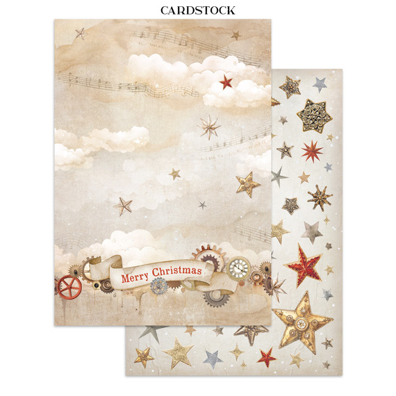 Junk Journal set of papers, stickers and elements - Gear Up For Christmas - Stamperia 