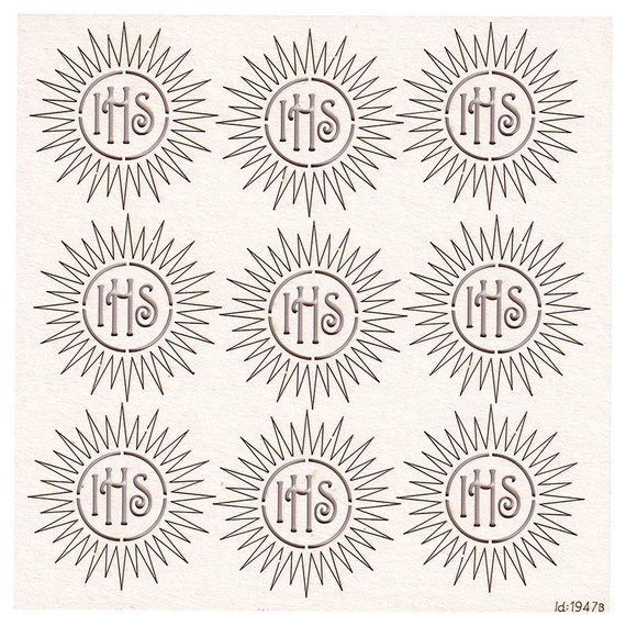 Chipboard Host - star- First Communion - (9 pcs) - 4,2 cm 