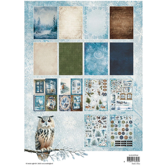 Set of scrapbooking papers with A4 elements - Winter Wonderland