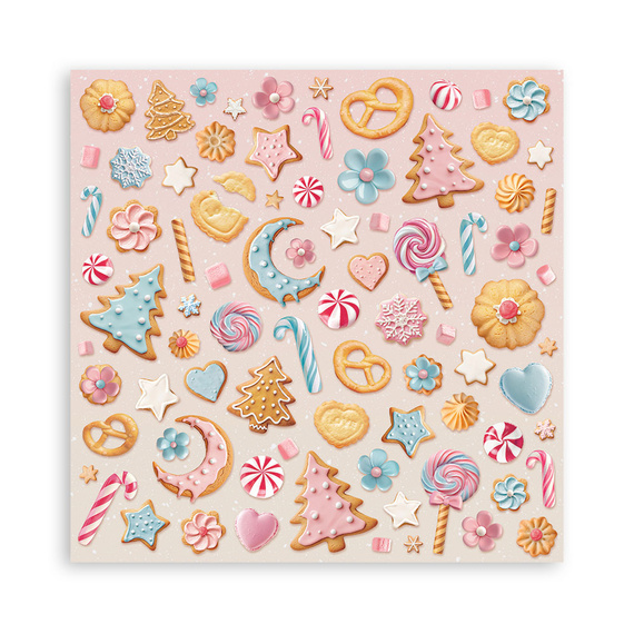 Set of 30x30 scrapbooking papers - Stamperia - Candy Christmas 