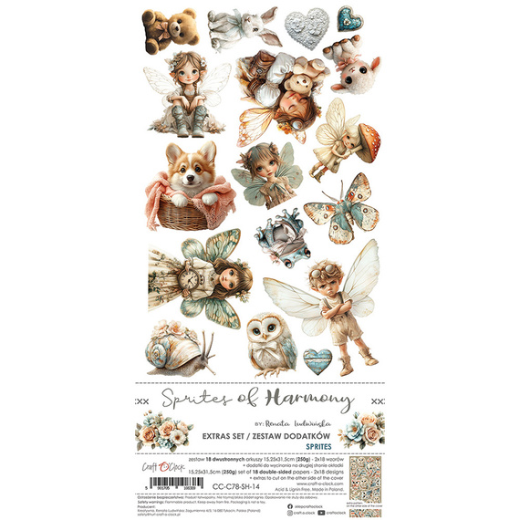 Scrapbooking paper 15x30 - Craft o'clock - Sprites of Harmony - Extras set - Sprites 