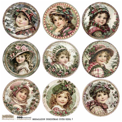 Stickers paper - ScrapLove - Medallion Christmas Cute Girl 1 - Medallions Christmas cute girls