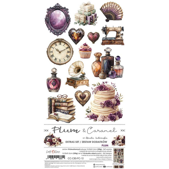 Scrapbooking accessories set - Craft o'clock - Plum & Caramel - Plum