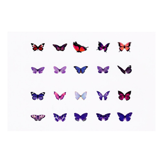 Stickers foil - Colorful butterflies