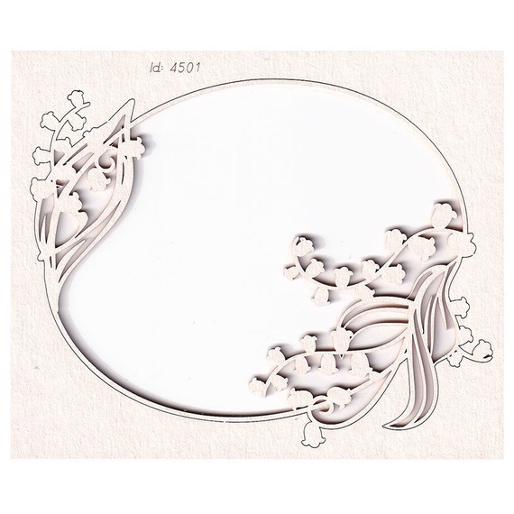 Chipboard - Lilly of the valley - Oval Frame 03 