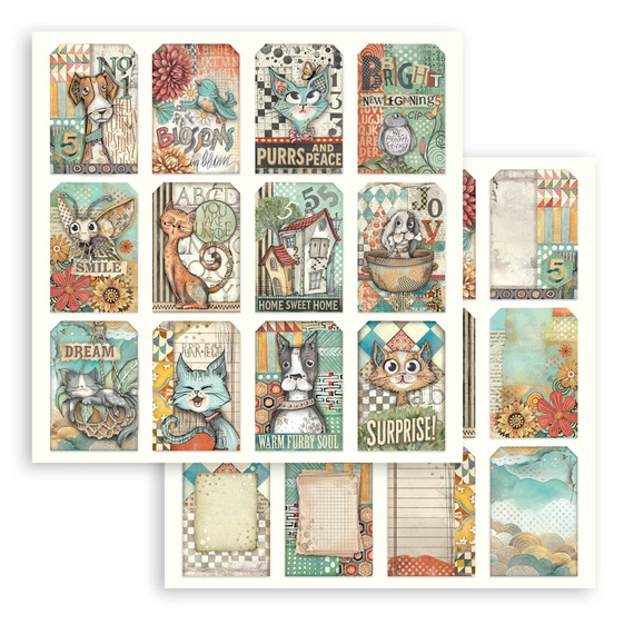 Scrapbooking Craft Papier Set 20x20 - Stamperia -  Furry Friends