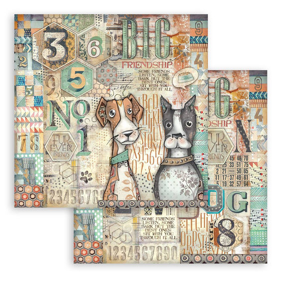 Scrapbooking Craft Papier Set 20x20 - Stamperia -  Furry Friends