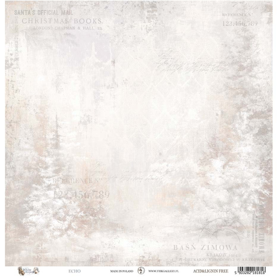 Scrapbooking Paper 30x30 cm - UHK Gallery - White Whispers - Echo