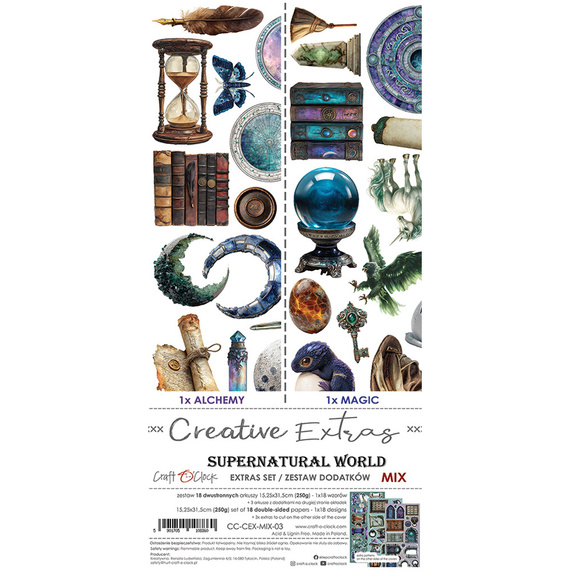 Time scrapbooking accessories set - Craft o'clock - Supernatural World - mix 03