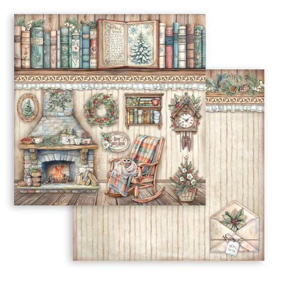 Set of 30x30 scrapbooking papers - Stamperia - The Owl's House