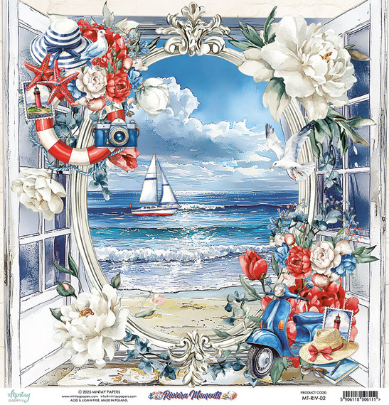 Scrapbooking paper 30x30 - Mintay - Riviera Moments 02