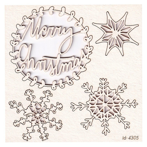 Chipboard Christmas themes -Mon Merry cheri - Merry Christmas 01 