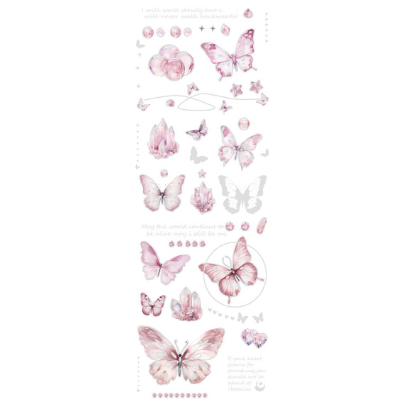 Stickers foil - Pink butterflies