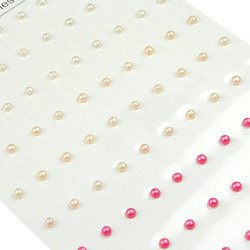 90 ECRU, PINK SELF- ADHESIVE PEARLS