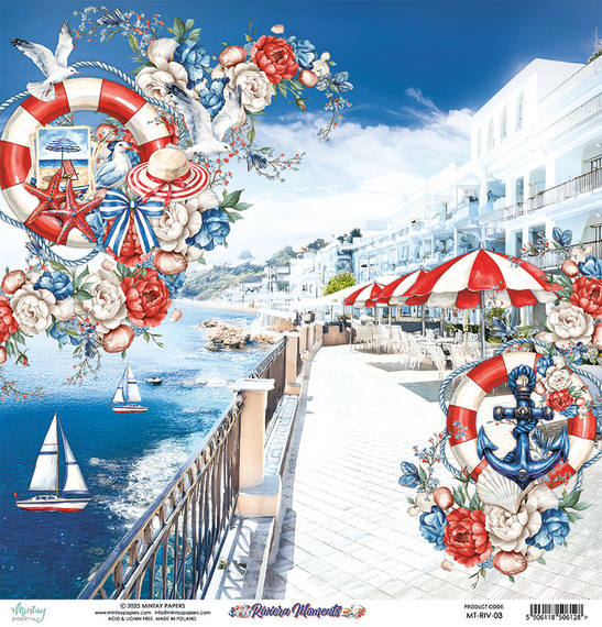 Scrapbooking paper 30x30 - Mintay - Riviera Moments 03