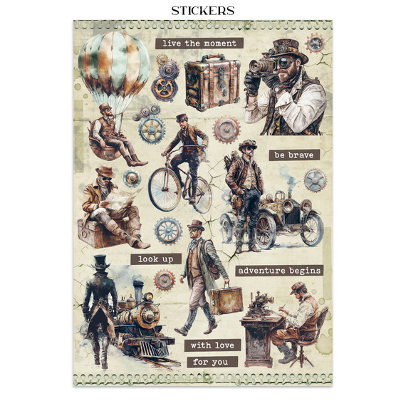 Junk Journal set of papers, stickers and elements - Voyages Fantastiques - Stamperia 