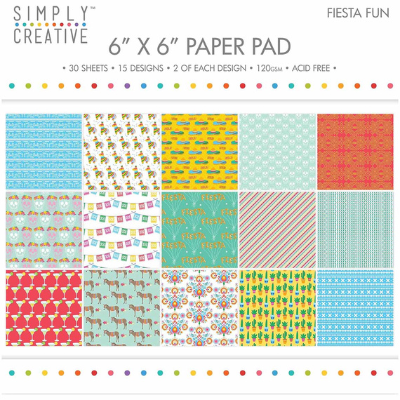 Scrapbooking Craft Papier Set 15x15 - Fiesta Fun - Simply Creative