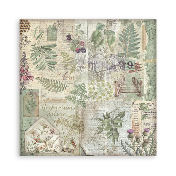 Scrapbooking Craft Papier Set 20x20 - Stamperia - Herbarium Silvae backgrounds