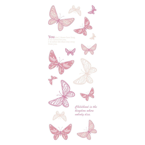 Stickers foil - Pink butterflies