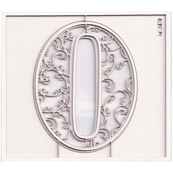 Chipboard monogram 0 - Monograce 7 cm
