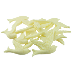 10 LARGE IVORY DOVE EMBELLISHMENTS
