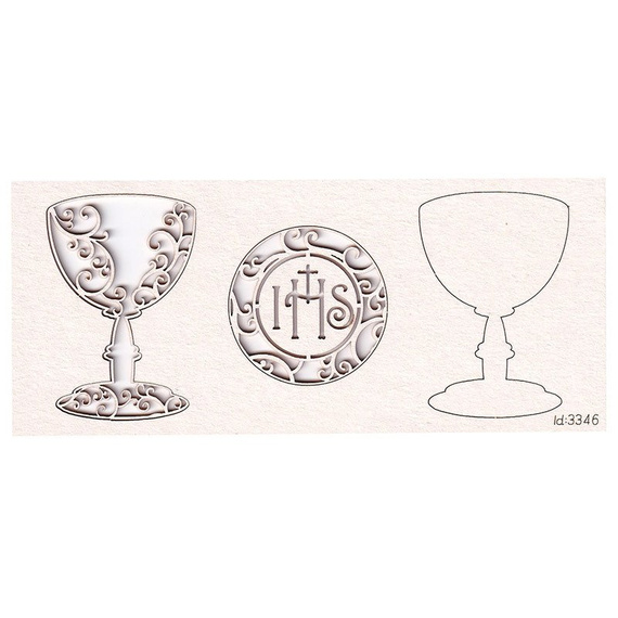 Chipboard First Communion set- 03 Innocence (3 pcs) - 3D 