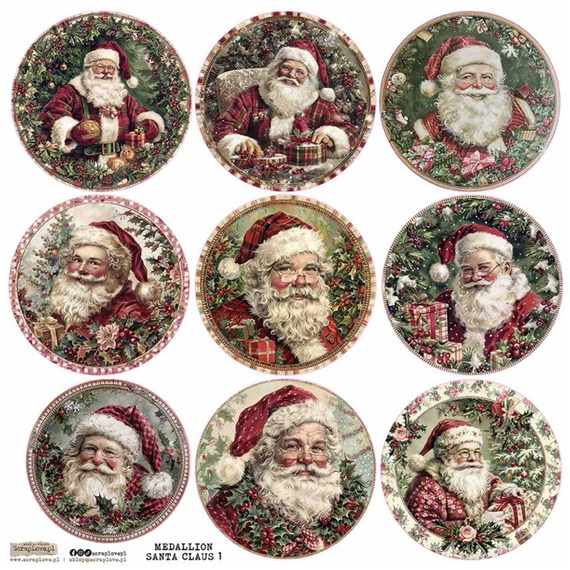 Stickers paper - ScrapLove - Medallion Santa Claus 1 - Medallions Santa Claus 