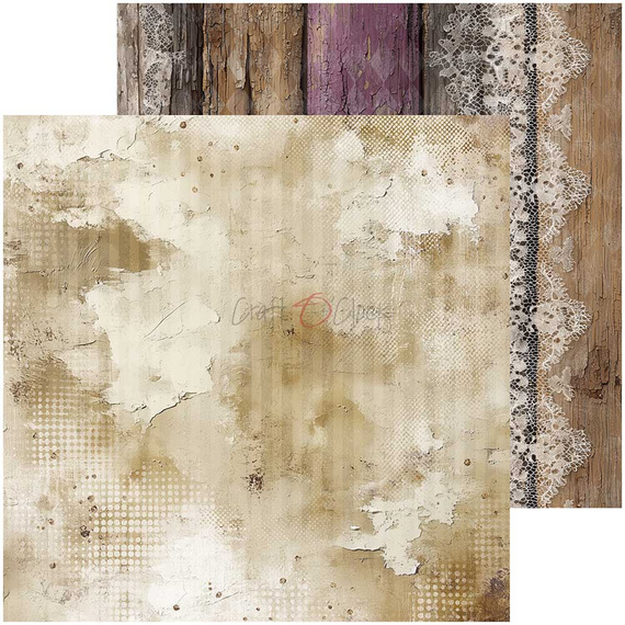 Set of scrapbooking papers 20x20 - Craft o'clock - Plum & Caramel mix