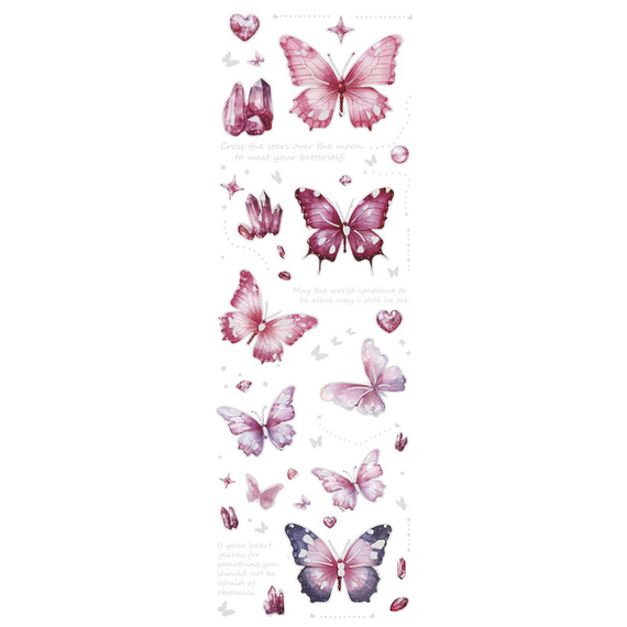 Stickers foil - Pink butterflies