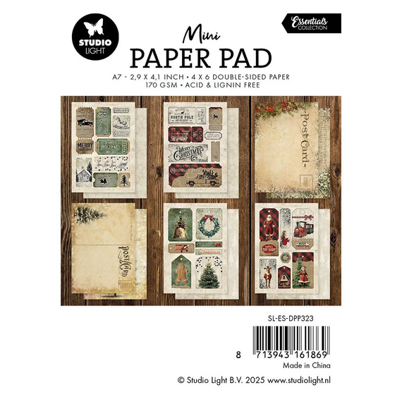 A7 set of papers with scrapbooking elements - Happy Holidays