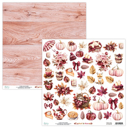 Paper with scrapbooking elements 30x30 - Mintay - Rust & Rose