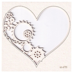 Chipboard - Half Gear Heart - Steampunk