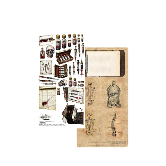 Paper for Scrabooking 15x30 - Alchemy of Art -  Behind Closed Doors - anatomy