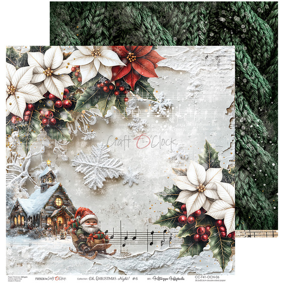 Set of scrapbooking papers 30x30 - Craft o'clock -  Oh Christmas Night
