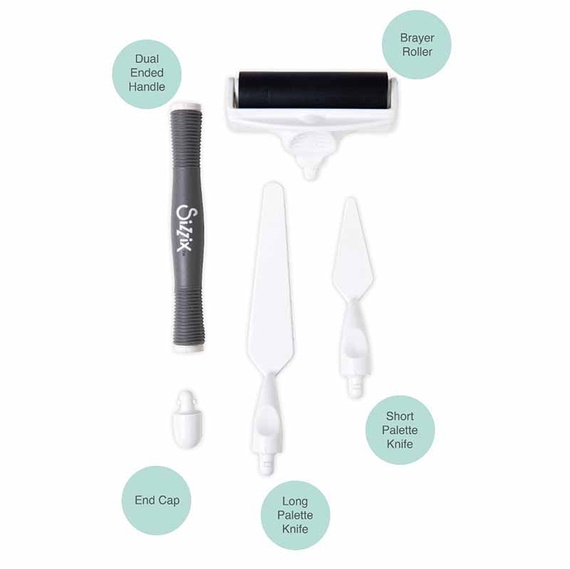 3-in-1 tool set - Sizzix rubber roller spatula roller