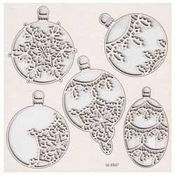 Chipboard - Big Baubles - Tatting Christmas