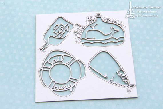 Chipboard Sail Away - Whalecome Summer